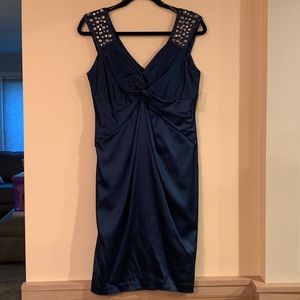 Maggy London Dark Blue Dress w/ Embellishment